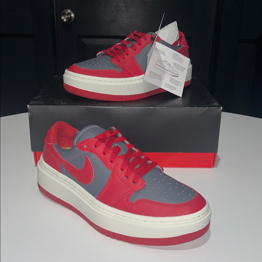 Jordan 1 Elevate Low “Dark Grey Varsity Red” Women’s Size 9